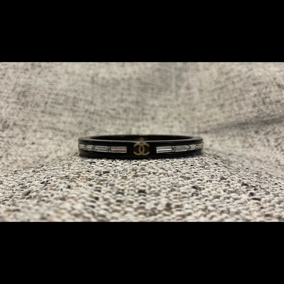 CHANEL Logo Crystal Bangle Bracelet - Picture 6 of 8